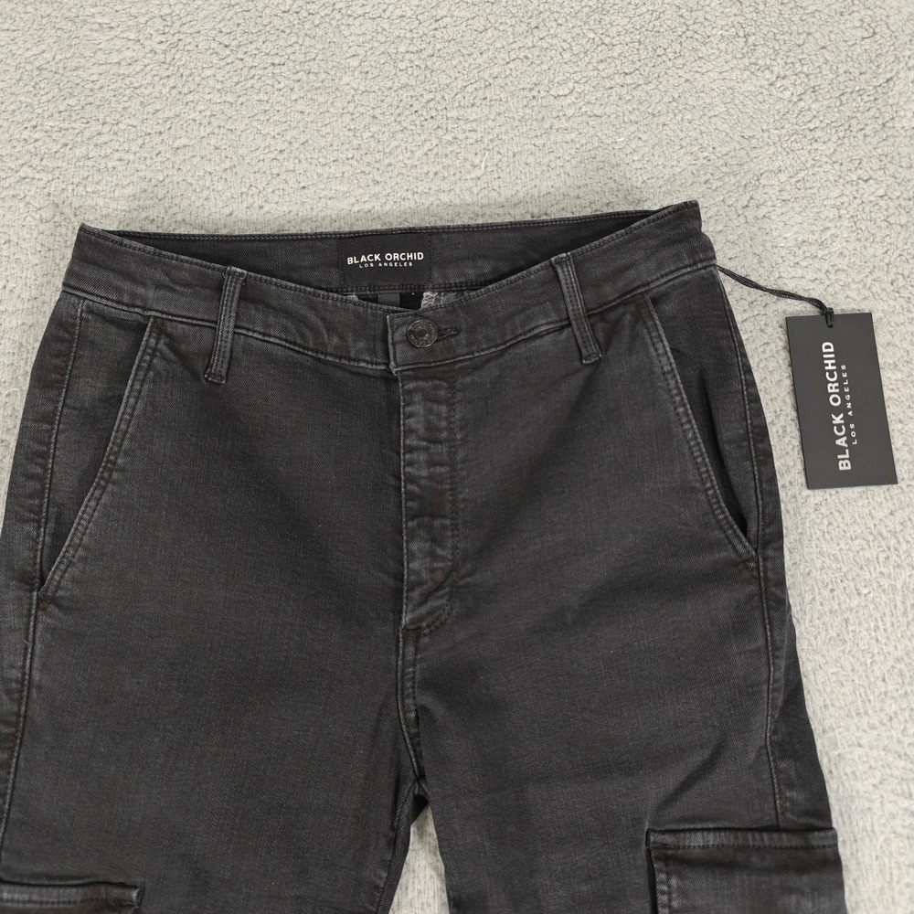 Black Orchid Camille Skinny Jogger Pants Womens 26 Cargo Zipper Hem Vintage Blac - Picture 3 of 15